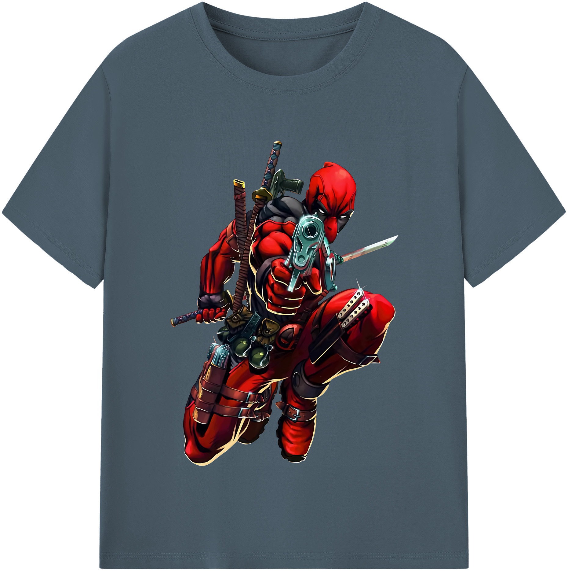 （画像用） Deadpool デッドプール 綿100％半袖Tシャツ（フロントプリント）